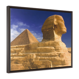Horizontal Framed Premium Gallery Wrap Canvas - Closeup to The Great Sphinx of Giza - Egypt - Ancient religions