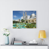 Printed in USA - Canvas Gallery Wraps - Kuala Lumpur Cityscape with twin tower and Mosque -  Islam