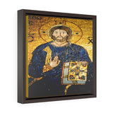 Square Framed Premium Gallery Canvas - 11th century mosaic of Jesus Christ on the wall of Hagia Sophia