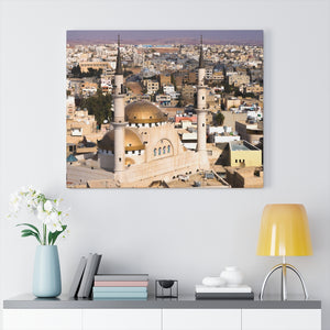 Printed in USA - Canvas Gallery Wraps -  Madaba in Jordan with the Central Mosque - Islam