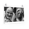 Premium Matte horizontal posters - Neem Karoli Baba Hindu Saint with Baba Hari Dass - "I don't want anything. I exist only to serve others."