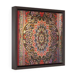 Square Framed Premium Canvas - Beautiful center of Oriental Carpet