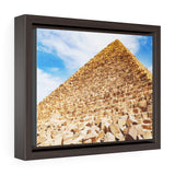 Horizontal Framed Premium Gallery Wrap Canvas - The Great Pyramids In Giza Valley closeup, Cairo, Egypt.- Ancient religions