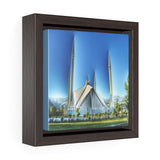 Square Framed Premium Gallery Canvas -  The Faisal Mosque - Islamabad - Pakistan Islam