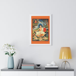 Tibetan Buddhism - Framed Vertical Poster - Realized Buddhist - MahaSiddha Milarepa - Tibet - Print in USA