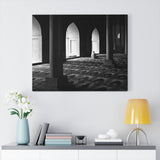 Printed in USA - Canvas Gallery Wraps - Faithful in Prayer in Mosque - B&W - Islam