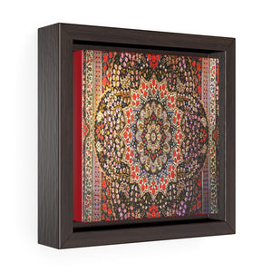 Square Framed Premium Canvas - Beautiful center of Oriental Carpet