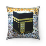 Faux Suede Square Pillow - Holly Kaaba in Mecca, Saudi Arabia - Islam
