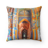 Faux Suede Square Pillow - Shah Jahan Mosque, Thatta - Sindh - Pakistan - Islam