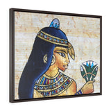 Horizontal Framed Premium Gallery Wrap Canvas - Beautiful Painting on Papyrus - Egypt - Ancient religions