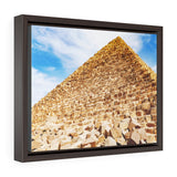 Horizontal Framed Premium Gallery Wrap Canvas - The Great Pyramids In Giza Valley closeup, Cairo, Egypt.- Ancient religions