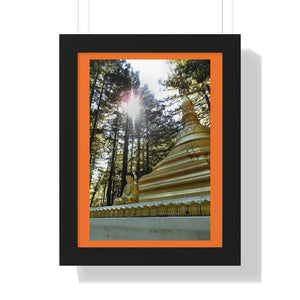 Buddhism - Framed Vertical Poster - TKAM Monastery CA USA - Pagoda Built for the Venerable Taungpulu Sayadaw of Burma - Print in USA