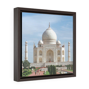 Square Framed Premium Canvas - The awesome Taj Mahal - A Moslem mausoleum - Agra, India - Islam