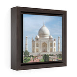 Square Framed Premium Canvas - The awesome Taj Mahal - A Moslem mausoleum - Agra, India - Islam