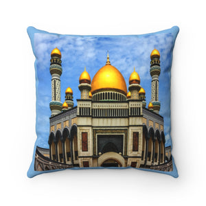Faux Suede Square Pillow -  Jame Asr Hassanil Bolkiah Mosque - Bandar Seri Begawan, Brunei,