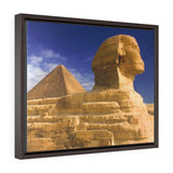 Horizontal Framed Premium Gallery Wrap Canvas - Closeup to The Great Sphinx of Giza - Egypt - Ancient religions
