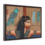 Horizontal Framed Premium Gallery Wrap Canvas -  Ancient papyrus with Goddess Isis - Egypt - Ancient religions