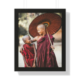 Buddhism - Framed Vertical Poster - Buddhist children novices - Thailand  - Print in USA