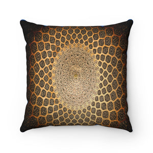 Faux Suede Square Pillow - Dome of the mosque Isfahan, Iran