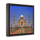 Square Framed Premium Canvas - The awesome Taj Mahal - A Moslem mausoleum - Agra, India - Islam #2
