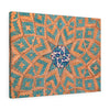 Printed in USA - Canvas Gallery Wraps - Brickwork mixed with blue tiles inside an old mosque in Yazd, Iran - Islam