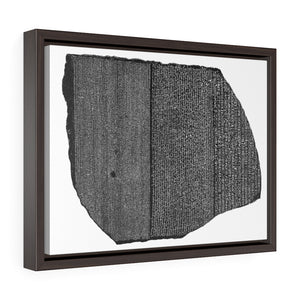 Horizontal Framed Premium Gallery Wrap Canvas - Discovery of the Rosetta Stone in 1799 made on 196 BC - Egypt - Ancient religions