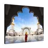 Printed in USA - Canvas Gallery Wraps - Malaysia Mosque with Muslim praying in Malaysia - Islam