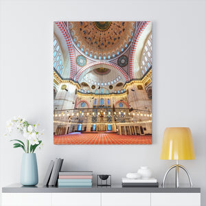 Printed in USA - Canvas Gallery Wraps -  Interior of the Blue Mosque - Turkey - Islam