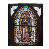 Manta de felpa de terciopelo - Velveteen Plush Blanket - Our Lady of Guadalupe, also known as the Virgen of Guadalupe - Mexico - Catholicism