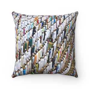 Faux Suede Square Pillow  - Kolkata, West Bengal, India on July in 2015 - Muslim prayer - Islam