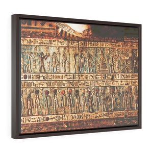 Horizontal Framed Premium Gallery Wrap Canvas - Amazing Egyptian Hyeroglyphs - Egypt - Ancient religions