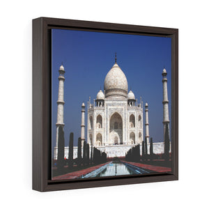 Square Framed Premium Canvas - The awesome Taj Mahal - A Moslem mausoleum - Agra, India - Islam #3