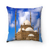 Faux Suede Square Pillow -  Landmark mosque of Muhammad Ali in Cairo