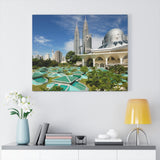 Printed in USA - Canvas Gallery Wraps - Kuala Lumpur Cityscape with twin tower and Mosque -  Islam