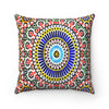 Faux Suede Square Pillow  - Islamic mosaic - Atlas Mountains of Morocco