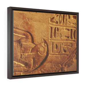 Horizontal Framed Premium Gallery Wrap Canvas -  Ancient Egypt hieroglyphs in Luxor  - Egypt - Ancient religions