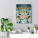 Printed in USA - Canvas Gallery Wraps - Painting on Temple wall on a Buddhist Thai temple, Thailand - Buddhism