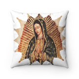 👉 DE GRAN CALIDAD 👍  Almohada cuadrada de poliéster hilado - Spun Polyester Square Pillow - Nuestra Señora de Guadalupe - Mexico - Catholicism