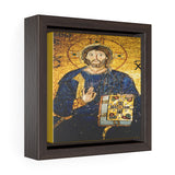 Square Framed Premium Gallery Canvas - 11th century mosaic of Jesus Christ on the wall of Hagia Sophia