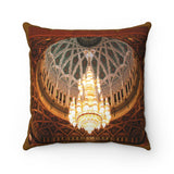 Faux Suede Square Pillow - Sultan Qaboos Grand Mosque - Great Chandelier - Oman