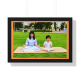 Buddhism - Framed Horizontal Poster - Children in Meditation - Asia - Print in USA Printify