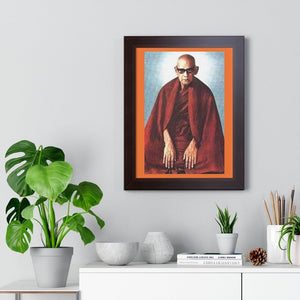 Buddhism - Framed Vertical Poster - Realized Buddhist Monk - Venerable Mahasi Sayadaw of Burma - Myanmar Printify