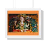 Buddhism -Framed Horizontal Poster - Buddha gold statue in a Buddhist temple in Nepal - Print in USA Printify