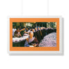Buddhism -Framed Horizontal Poster - Buddhist Nuns Food Line in TKAM CA Monastery USA  - Print in USA Printify
