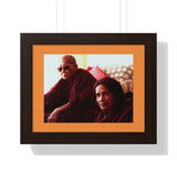 Buddhism -Framed Horizontal Poster - Fully Realized (Arhant) Buddhist Monk - Venerable Taungpulu Sayadaw of Burma - with Rina Sircar at TKAM CA  - Print in USA Printify