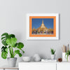 Buddhism -Framed Horizontal Poster - The 2,500 years old Shwedagon Pagoda, enshrines strands of Buddha's hair and other holy relics - Burma - Print in USA Printify