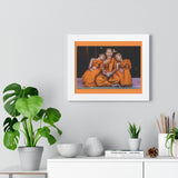 Buddhism -Framed Horizontal Poster - Three Thai Buddhist novices sitting together at temple door - Thailand  - Print in USA Printify