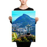 Canvas - Awresome Aerial view of Rio de Janeiro with Christ Redeemer and Corcovado Mountain. Brazil. IMAGES OF GOD