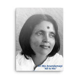 Canvas - Hindu Saint Ananda Mayi Ma - or Bliss permeated Mother - CV-MA-1021 IMAGES OF GOD