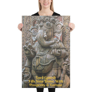 Canvas - Lord Ganesh Fills Your Home With Prosperity & Fortune - Hinduism IMAGES OF GOD
